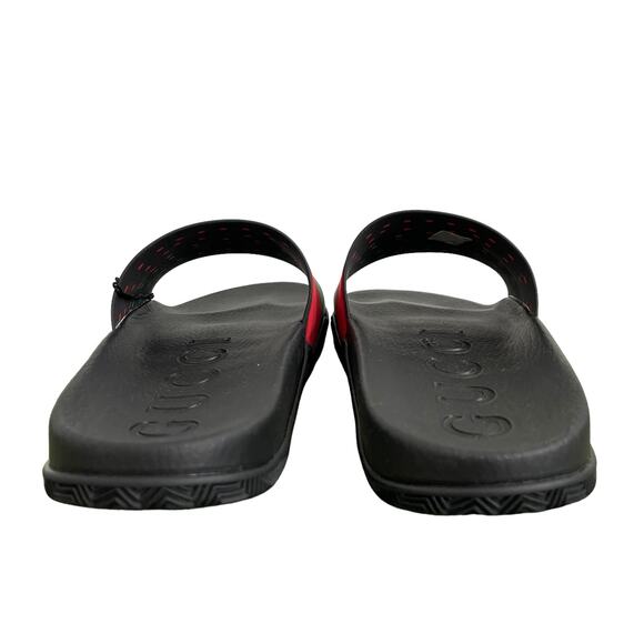 GUCCI Authentic Men\'s Interlocking G Slide Sandal Black Green Sz 10 |US 10.5 NEW main image 7